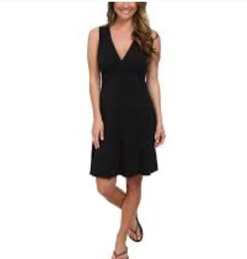 Patagonia Margot Jersey Knit Dress Black Sleeveless V-Neck Medium M